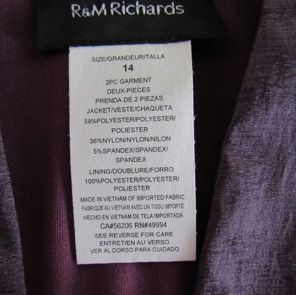 Size 14 2-Piece R&M Richards Plum Dress New with Tags - Picture 13 of 14